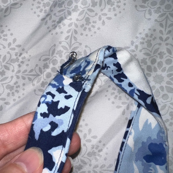 Lauren Ralph Lauren Blue and White Floral Fit and Flare Dress Size 6 - Picture 4 of 7